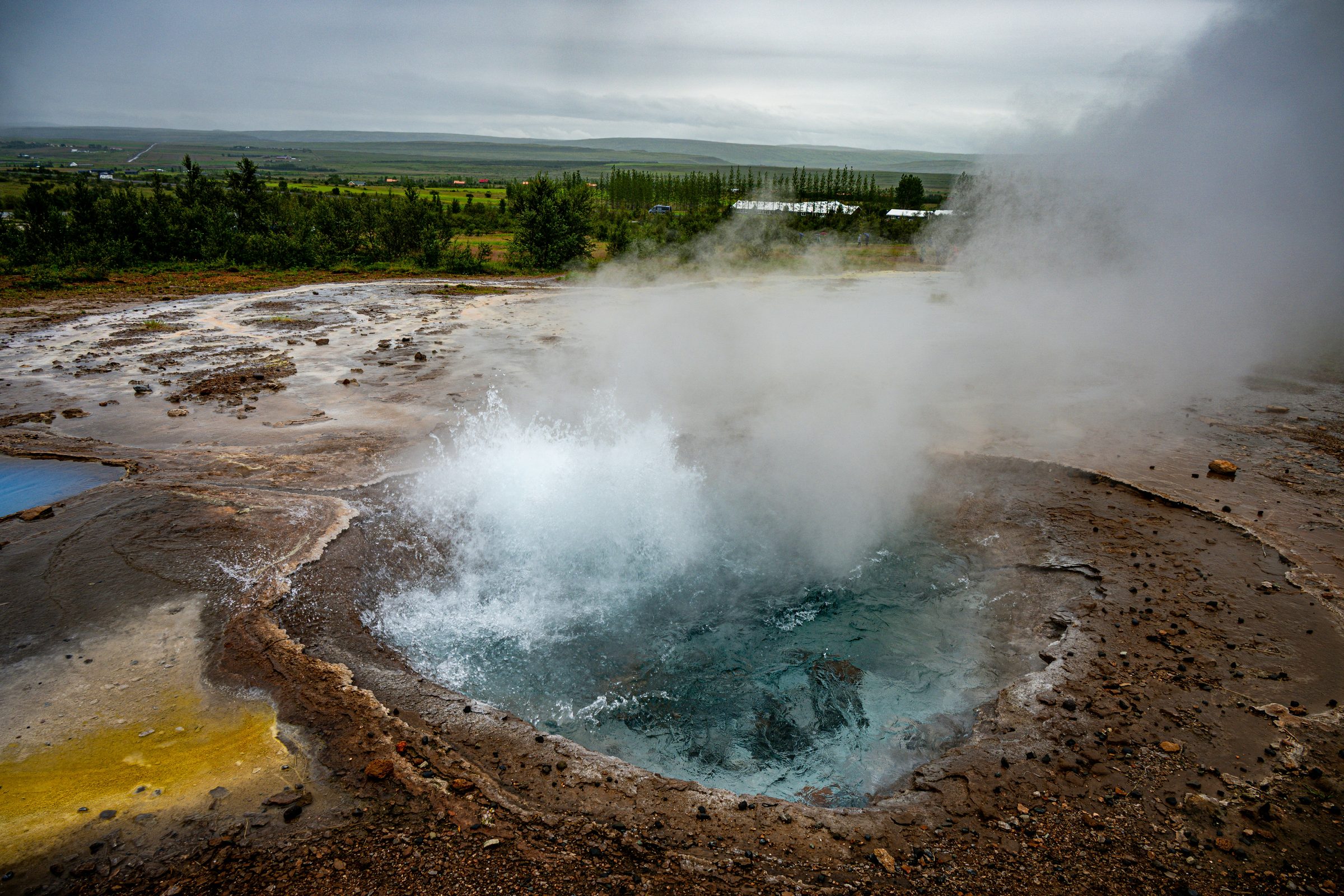 Geysir geothermal area Iceland Strokkur eruption